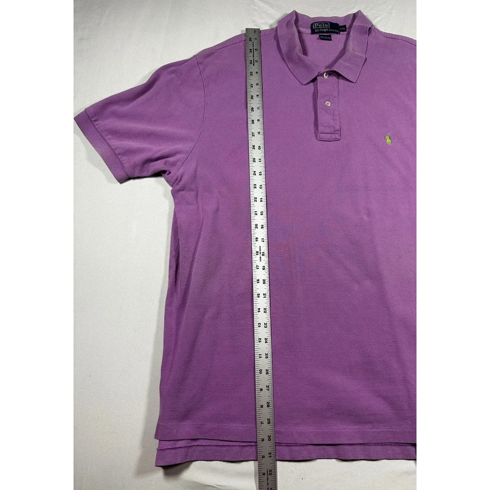 Polo Ralph Lauren Mens XXL Purple Short Sleeve Cotton Pique Pony Logo Polo Shirt
